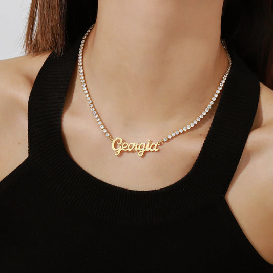 Custom Name Tennis Necklace